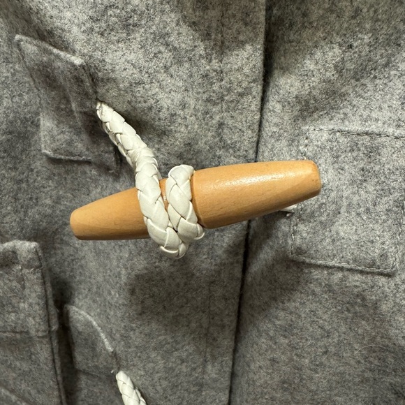 Wool Coat Zanerobe Scandi Girl Gray Toggle Duffle Coat Jacket Winter Cottage 8 - Picture 2 of 11